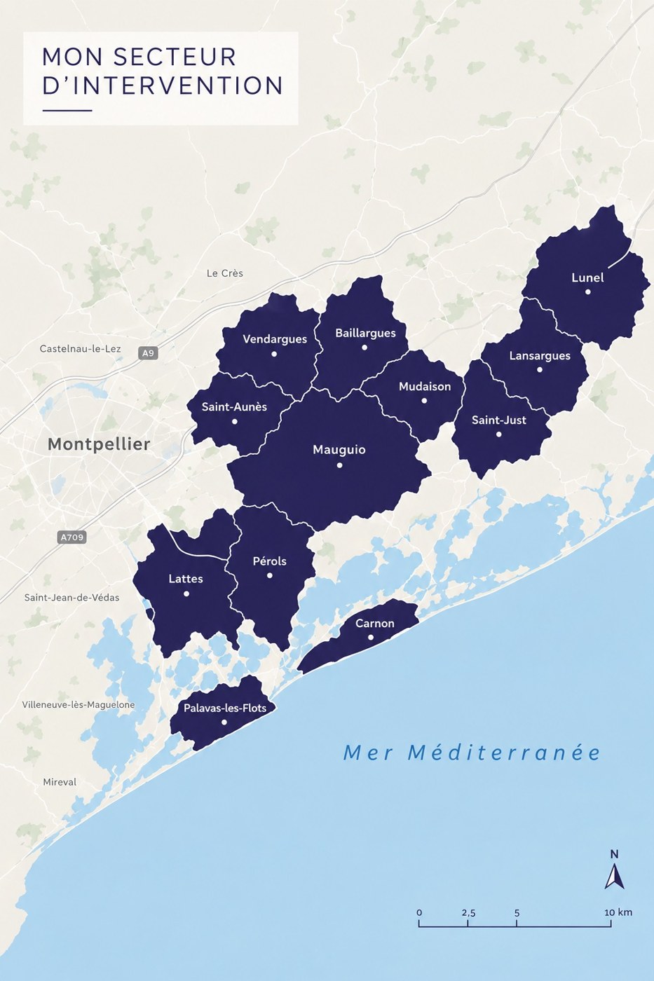 Carte de notre secteur d'intervention